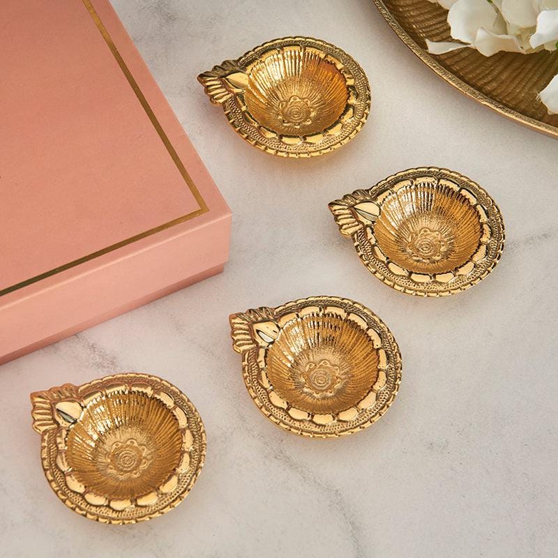 Brass Flower Oil Diyas (Set of 4) - Image 2