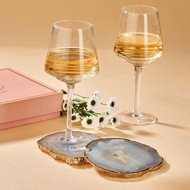 Grey Agate Gold Edge Coasters (Set of 2) - Image 2