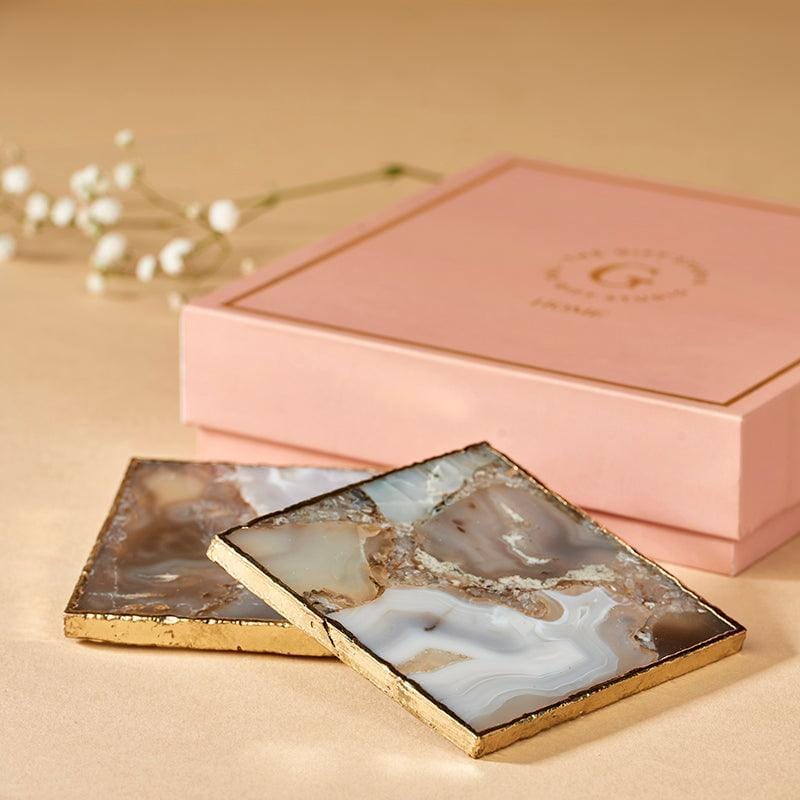 Grey Agate Square Coasters (Set of 2) - Image 2